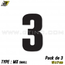 Pack 3 stickers n° 3 "MX Small" - NOIR