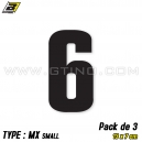 Pack 3 stickers n° 6 "MX Small" - NOIR