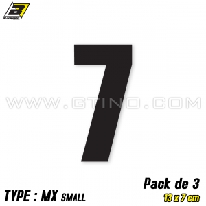 Pack 3 stickers n° 7 "MX Small" - NOIR