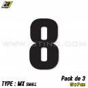 Pack 3 stickers n° 8 "MX Small" - NOIR