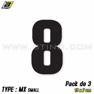 Pack 3 stickers n° 8 "MX Small" - NOIR