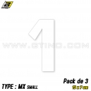 Pack 3 stickers n° 1 "MX Small" - BLANC