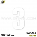 Pack 3 stickers n° 3 "MX Small" - BLANC