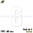 Pack 3 stickers n° 6 "MX Small" - BLANC