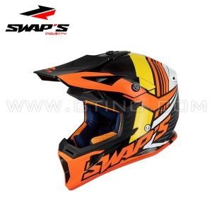 Casque Cross Noir/Orange GLOSS - SWAP'S S818