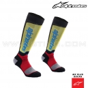 Chaussettes MX PLUS "Black/Red/Light Blue" - ALPINESTARS