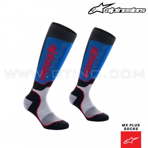 Chaussettes MX PLUS "Black/White/Royal Blue" - ALPINESTARS