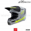 Casque Cross SM3 RADIUM | Gray/Black/Yellow Fluo - ALPINESTARS