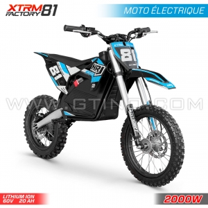 DIRT BIKE ENFANT ÉLECTRIQUE | XTRM NRJ 2000W | BLEU