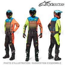 Pantalon RACER COMPASS Black Yellow Fluo Coral by ALPINESTARS